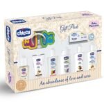 Chicco Baby Moments Delight Gift Pack (Beige) with 7 Baby Skin & Haircare Products and a Rattle Toy | Baby Care Gift Set for Newborn Baby Shower, New Parents, and Birthdays | Phenoxyethanol Free - Fast Shipping to USA & Canada