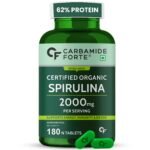 Carbamide Forte 100% Organic Spirulina Tablets 2000 mg Per Serving - Spirulina Powder Organic Tablets | Supports Energy, Immunity & Detox | Certified Spirulina Organic Tablet - 180 Tablets - Fast Shipping to USA