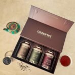 Golden Tips Assorted Tea Gift Box | Perfect Diwali Gifts for Family and Friends | Diwali Gift Set | Gift Hamper of Darjeeling Tea + Darjeeling Green Tea + Masala Chai - Fast Shipping to USA & Canada