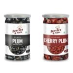 Berries And Nuts Premium Dried Black Plum & Dried Cherry Plum Combo | Dried Black Plum 250 and Dried Cherry Plum 250 Grams | 500 Grams - Fast Shipping to USA & Canada