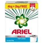 Ariel Matic Detergent Powder Top Load - 4kg + 2kg free | Removes 100 Tough Stains in 1 wash | Specially Designed for Washing Machines | Fresh Fragrance - Fast Shipping to USA & Canada