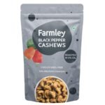 Farmley Roasted Black Pepper Flavour Cashews 160g I I Rich in Protein, Magnesium, and Phosphorus, No Artificial Colours - Fast Shipping to USA & Canada