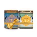 Makaibari Silver Green Darjeeling Green Tea & Summer Solstice Muscatel Darjeeling Black Tea Tin Caddy | 100 Gm X 2 | USDA Organic Certified Darjeeling Tea | Single Estate Loose Leaf Tea - Fast Shipping to USA & Canada