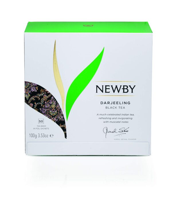 Newby Darjeeling Tea Bag | 50 Pieces Black Tea Bags | Single Origin Premium Tea | Floral Aroma & Delicate Flavor of Muscatel | 100 gms - Fast Shipping to USA & Canada