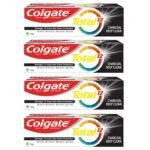 Colgate Total 120gm x 4pcs (480gm) Charcoal Deep Clean Toothpaste, Antibacterial Toothpaste, Stronger 12-Hour Anti-Germ Protection, Whole Mouth Health, World's No. 1* Germ-fighting Toothpaste - Fast Shipping to USA & Canada