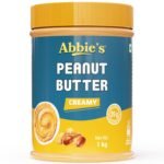 Abbie's Peanut Butter Creamy (1Kg-Pack of 1) with 26g Protein Per 100g Serving, Zero Trans Fat/Cholesterol, Keto Friendly,100% Vegan, Good Source of Fat for Athletes, Body Builders - Fast Shipping to USA & Canada