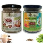 Rooted Peepul Tea Masala Combo : Artisanal Chai Masala & Immunity Chai Masala | 100% pure and natural ingredients (75 g X 2) - Fast Shipping to USA & Canada