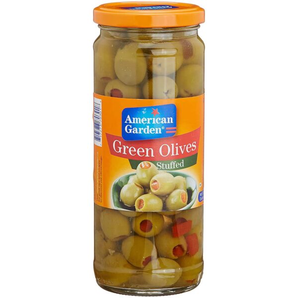 American Garden Green Olives Stuffed, 15.87 oz ? 450 g - Fast Shipping to USA & Canada