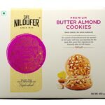 Cafe Niloufer Premium Butter Almond Cookies 400 g | Packed with fiber and good fats | High dry fruit content - Fast Shipping to USA & Canada