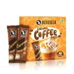 Bevzilla 48 Instant Coffee Powder Sachets (Caramel) - 96 Grams| Hot & Cold Coffee| Makes 48 Cups| 100% Arabica Coffee| Strong Coffee| Easy To Carry| Best Coffee| Espresso, Latte, Cappuccino - Fast Shipping to USA & Canada