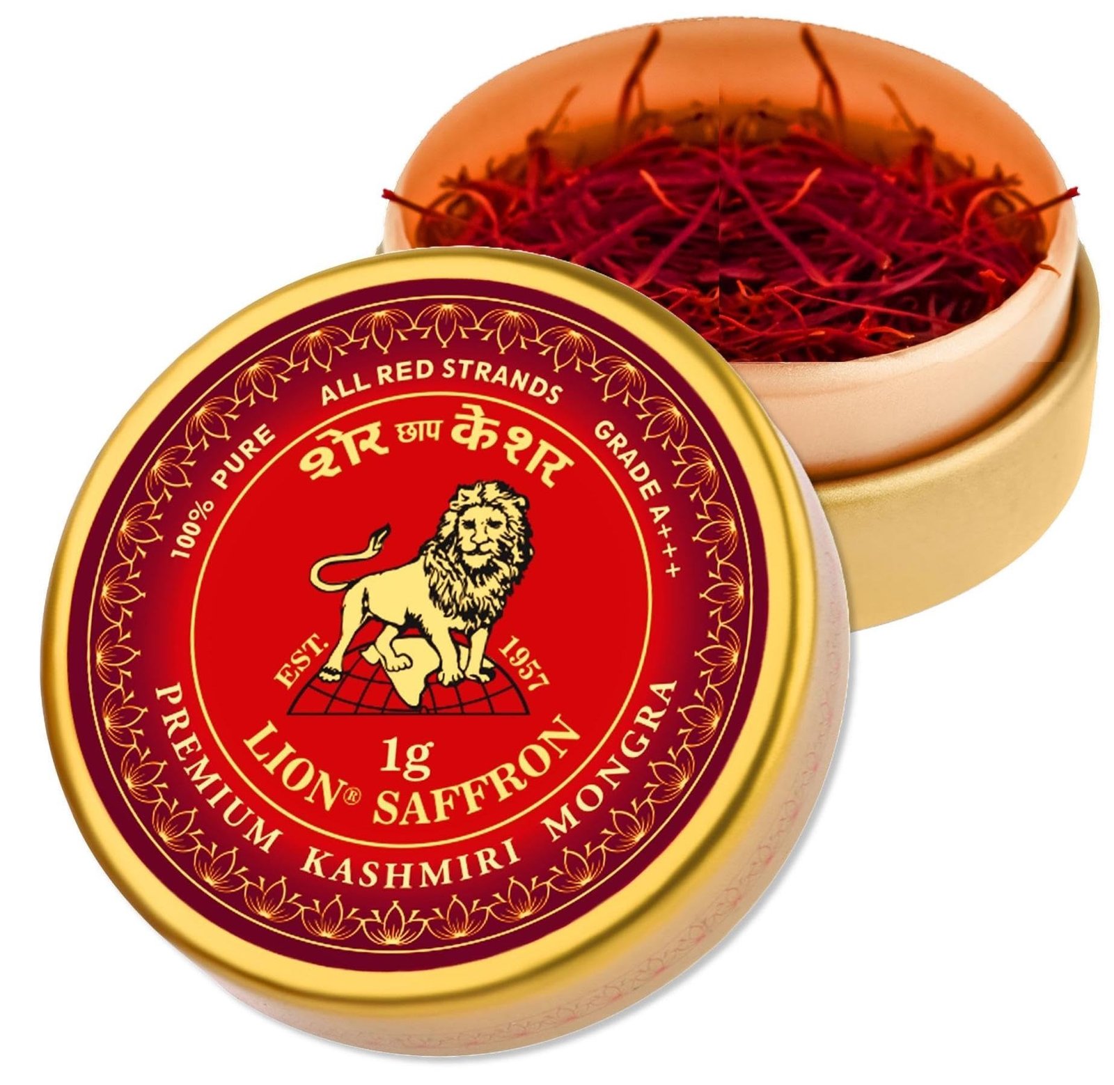 71Qi1B7WUoL-1.jpg LION BRAND SAFFRON 1g Premium Kashmiri Mongra Saffron/Kesar (A+++ Grade) For Pregnant Women,Biryani,Beauty,Cooking&Sweets (Pack Of 1 (1Gm)) - Fast Shipping to USA & Canada - Image 1