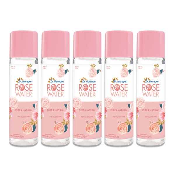 DR. MOREPEN Pure & Natural Rose Water for Face, Alcohol Free Toner - 120ml Pack of 5