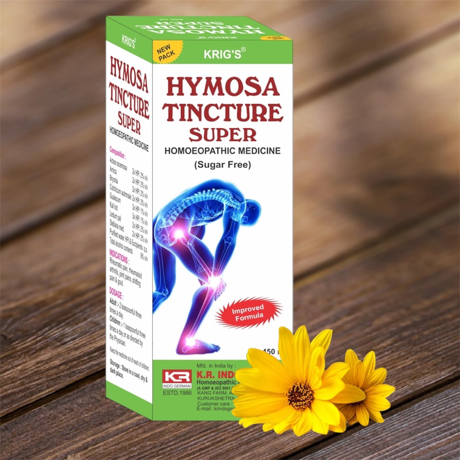 Version 1.0.0 KRIG'S Hymosa Homeopathic Q Syp 450ml (Pack of 1 BIG SIZE BOTTLE) - Fast Shipping to USA - Image 1
