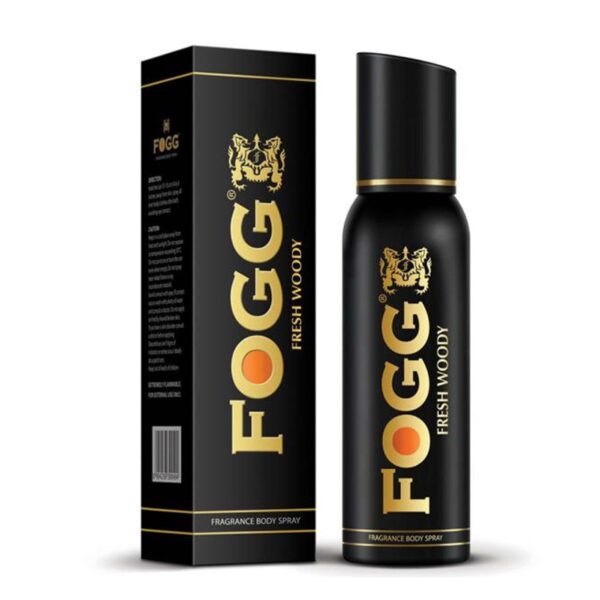 Fogg Fresh Woody Premium No Gas Deodorant for Men, Long-Lasting Perfume Body Spray, 120 ml - Fast Shipping to USA & Canada