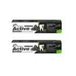 DR. MOREPEN Active Smile Charcoal Toothpaste, Make Your Smile Pearly White! Enriched with Activated Charcoal, Mulethi, Babool, Miswaak and other Potent Herbs | Pack of 2-100 gms each - Fast Shipping to USA & Canada