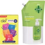 Godrej Aer Power Pocket | Assorted Pack of 5 (50g) & Godrej Protekt masterchef's Handwash Refill, Lime - 750ml, 99.9% Germ Protection, With Glycerin - Fast Shipping to USA & Canada
