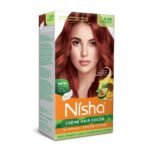 Nisha Cream Hair Color Mahogany, Permanent Hair Colour for Women Men, No Ammonia, Ultra Soft Deep Shine, 100% Grey Coverage, 5.50 Mahogany Hair Colour 120gm Pack of 1 - Fast Shipping to USA & Canada