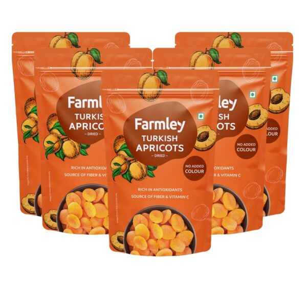 Farmley Exotics Apricots Dry Fruits | 200 Grams | Apricot, Dried Apricot, Dry Fruits, Apricots, Apricot Dry Fruits, Dry Apricot, Dried Apricots, Turkish Apricot, Gluten Free (Pack of 5) - Fast Shipping to USA & Canada