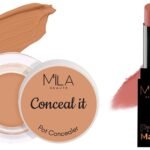 MILA Beaute Pro Matte Lipstick | Creamy Matte Lipstick | Shade - Raazi, 4.2g Conceal It Pot Concealer For Face Makeup | Shade - (Rose Beige, 4g) - Fast Shipping to USA & Canada