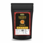 Golden Tips Saffron(Kesar) Cardamom (Elaichi) Exotic Indian Masala Chai CTC Black Tea (40 Cups), 100 g - Fast Shipping to USA & Canada