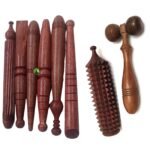 FA INDUSTRIES Wooden Foot Massage Health Stick Tool Small Wooden Stick Therapy Reflexology Traditional Tool Hand Head Foot Face Body Red Wood & Wooden Karela/Face Massager (Set of 8) - Brown - Fast Shipping to USA