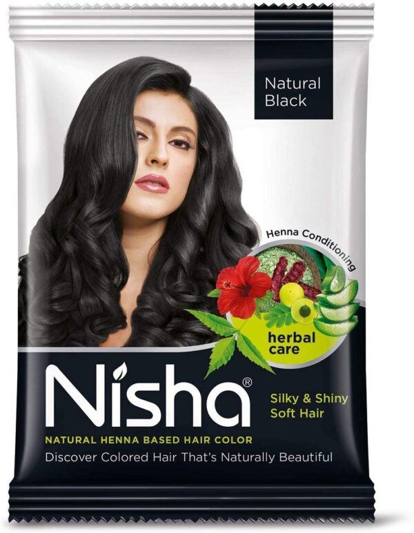 Nisha Natural Black Hair Color Dye Henna Based Black Dye Henna For Hair Men Women Hair Color Black Henna Powder Hair Color Dye Black Without Ammonia 10gm Pack of 10 - Fast Shipping to USA & Canada