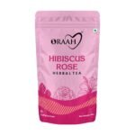 Oraah Hibiscus Rose Herbal Tea- 100gms | 100% Natural Ingredients | Calming Hibiscus & Fragrant Rose | Nourishing, Hydrating, Alleviates Stress, Promotes Better Sleep - Fast Shipping to USA & Canada