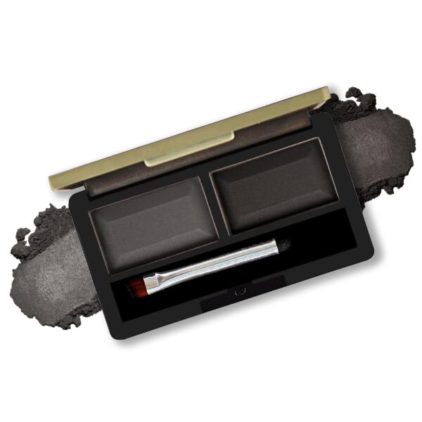 FASHION COLOUR Dual Eyebrow Powder Kit | Powder With Brush | Long-Lasting | Natual Looking Brows | Rich Color Payoff | Shaped & Defined Brows | Available in 2 Shades | Waterproof and smudgeproof | Black | 8gm - Fast Shipping to USA & Canada