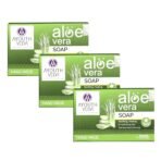 Ayouthveda Aloe Vera Bathing Bar for Nourishes & Hydrate the Skin (Pack of 3, 125g each) - Fast Shipping to USA & Canada