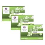 Ayouthveda Aloe Vera Bathing Bar for Nourishes & Hydrate the Skin (Pack of 3, 125g each) - Fast Shipping to USA & Canada