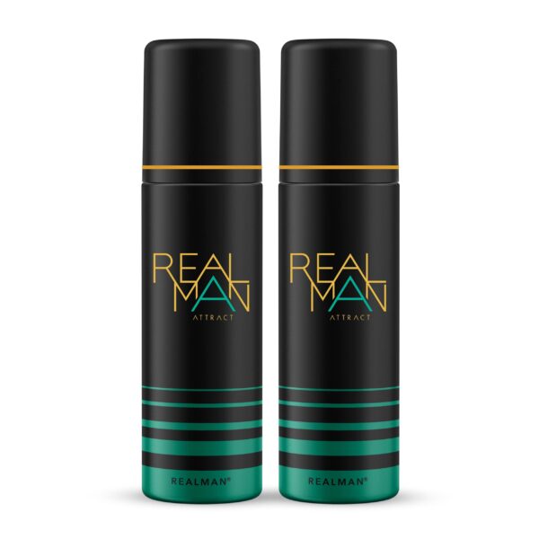 Fogg Realman Attract Deodorant, Strong Body Spray For Men, Long Lasting Fragrance, 200Ml Each (Pack Of 2)