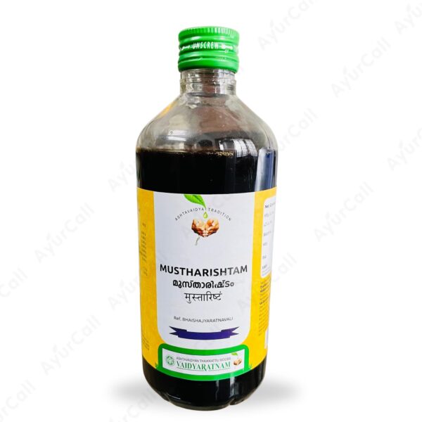 Vaidyaratnam Mustharishtam (450 ml) for indigestion, loss of appetite and irregular bowel movements