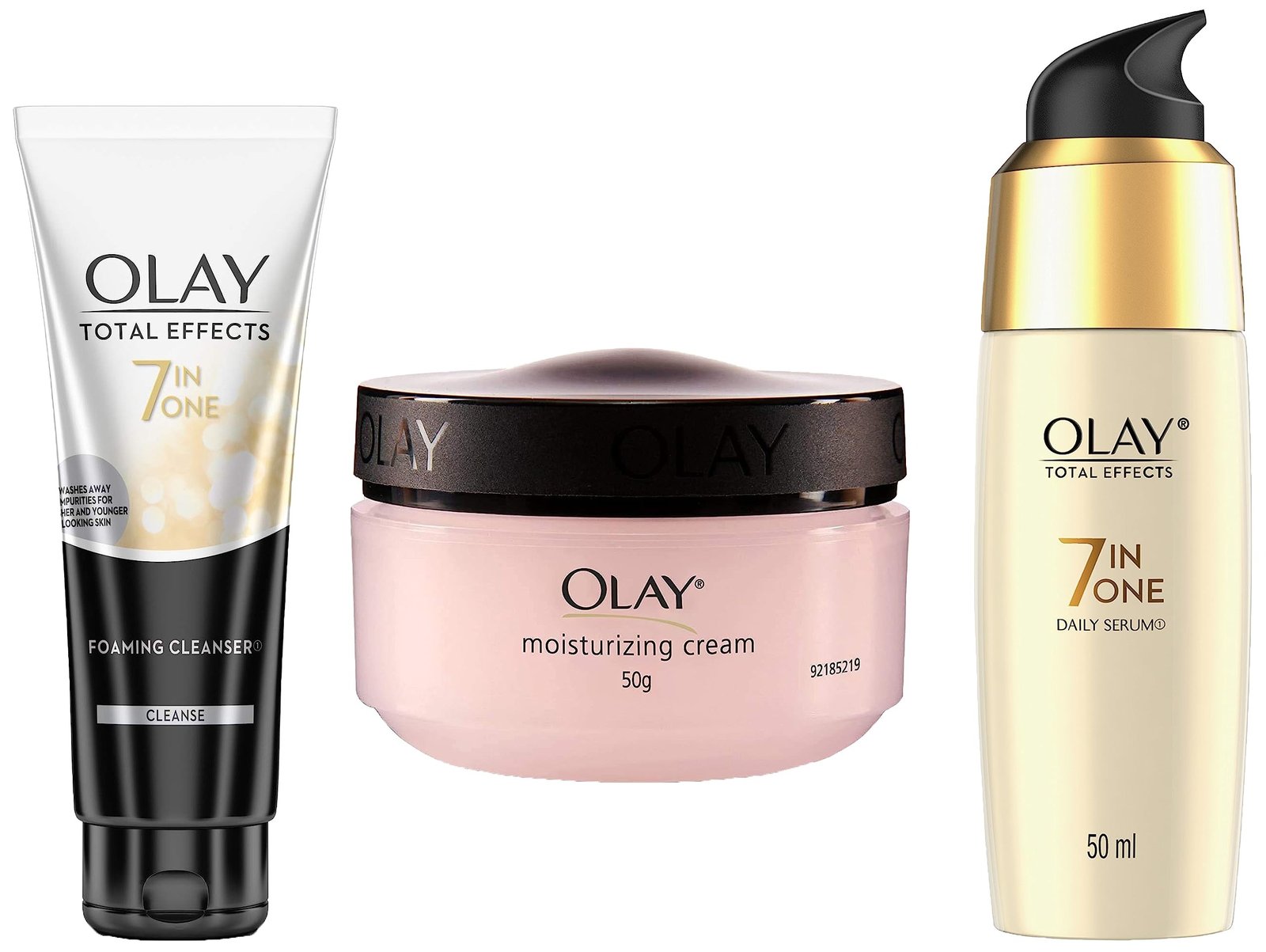 71Xv0Sdy3-L-1.jpg Olay Total Effects Serum &Olay Moisturising Cream, 50g&Olay Face Wash Total Effects 7 in 1 Exfoliating Cleanser - Fast Shipping to USA & Canada - Image 1