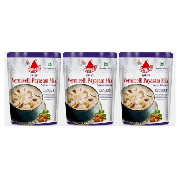 Bambino Instant Kheer Mix (Paysam Mix) Each 180 Gms X Pack of 3 (540 Gms) - Fast Shipping to USA & Canada
