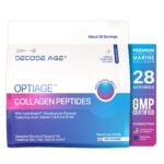 Decode Age Optiage Collagen Supplement|Supports Hair,Skin,Bone And Joint Health|Type 1 Hydrolysed Collagen,Hydropeach,Nr,Vitamin C& E,Hyaluronic Acid,Biotin|150 Gm,28 Servings,1 Count - Fast Shipping to USA