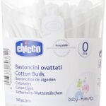 Chicco Cotton Buds, 160 Pieces | For Baby Ear Cleaning | Made Of Paper Stem | Safe and Hygienic | Biodegredable