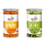 Berries And Nuts Premium Dried Apricot & Dried Kiwi Combo | Dried Apricot 200 Grams and Dried Kiwi 200 Grams | 400 Grams - Fast Shipping to USA & Canada