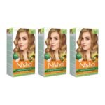Nisha Cream Blonde Hair Color, 7.3 Honey Blonde, 90ml + 60gm, (Pack of 3) Fast Shipping to USA & Canada