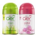 Godrej aer matic, Automatic Air Freshener Refill Pack - Fresh Lush Green (225 ml) & Petal Crush Pink (225 ml) - Fast Shipping to USA & Canada
