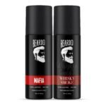 Beardo Whisky Smoke and Mafia Long Lasting Perfume Body Spray Combo (Pack of 2) | No Gas Deo For Men | Long Lasting Deodorant for Men | Body Spray Perfume | Gift For Brother | Gift For Friends - Fast Shipping to USA & Canada