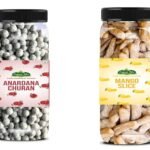 Organic Bites Combo of Anardana Churan 200 gm and Mango Slice Curan 180 gm each (Total 380 gm Jar Pack) - Fast Shipping to USA & Canada