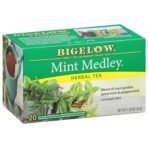 Bigelow Tea Mint Medley Herbal Tea Spermint & Peppermint With Freshness & Aroma Caffeine Free 20 Tea Bags Net Wt 1.30oz (36gm) - Fast Shipping to USA & Canada