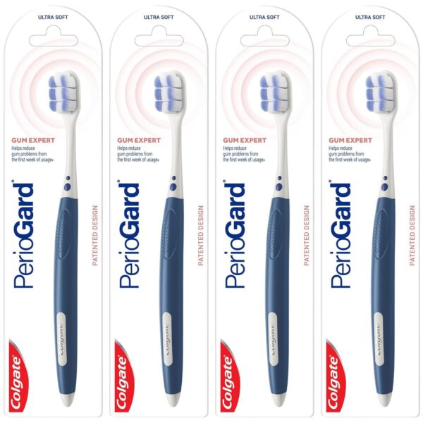 Colgate PerioGard Ultra Soft Gum Expert Toothbrush, Multi Color, Pack of 4 - Fast Shipping to USA & Canada