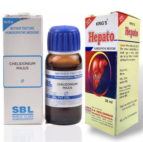 KRIG'S Sbl Chelidonium Majus Mother Tincture & Hepato Liver Detox Drop Combo - Fast Shipping to USA