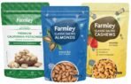 Farmley Dry Fruits Combos I 600g (3 x 200g) Farmley Salted Roasted Cashews | California Roasted Salted Pistachios | Classic Salted Roasted Almonds | Rich in Protein | Crunchy & Delicious - Fast Shipping to USA & Canada