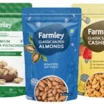 Farmley Dry Fruits Combos I 600g (3 x 200g) Farmley Salted Roasted Cashews | California Roasted Salted Pistachios | Classic Salted Roasted Almonds | Rich in Protein | Crunchy & Delicious - Fast Shipping to USA & Canada