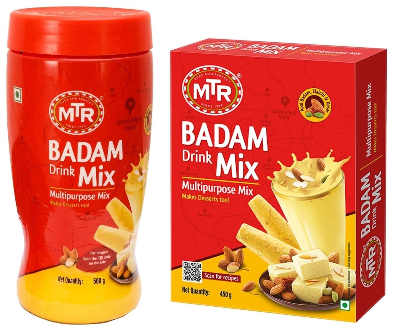 71cfLl48s6L-1.jpg MTR Badam Drink Mix Jar 500g and 450g Refill combo pack - Fast Shipping to USA & Canada - Image 1