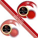 KINDED Lip Eye and Cheek Tint Combo for Women Girls Longlasting Moisturizing Nourishing Pigmented Lip Colour Lipstick Balm Eyeshadow Blush (Creamy Matte Finish, Retro Red & Peachy Nude, 8 gm each) - Fast Shipping to USA & Canada