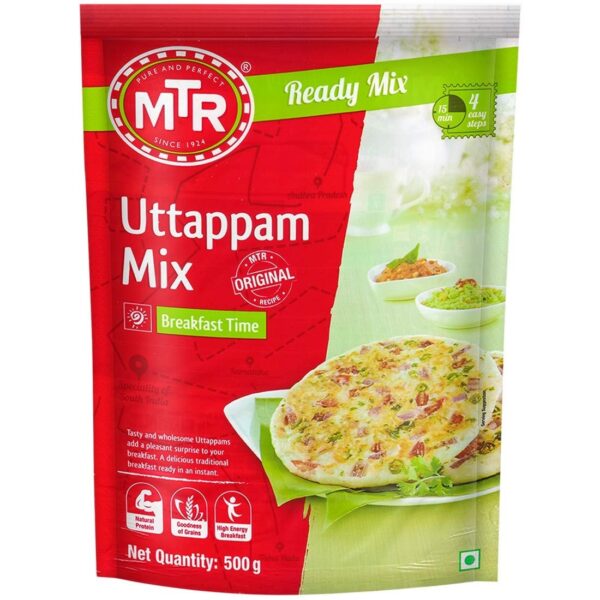MTR Uttappam Mix - Breakfast Mix | Quick Breakfast | Instant Ready to Cook Mix | Ready-To-Make South-Indian Breakfast | 500g - Fast Shipping to USA & Canada