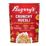 Bagrry's Crunchy Muesli | 40% Fibre Rich Oats with Bran | 82% Multi Grains, Almonds, Raisins & Honey | Breakfast Cereal | Natural Muesli , 400g /425g Pouch (Weight May Vary) - Fast Shipping to USA & Canada